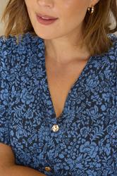 EVANS Plus Size Navy Blue Floral Tiered Dress | Evans 4