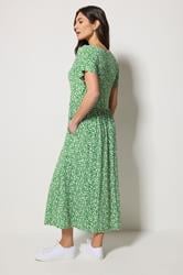 M&Co Green Floral V-Neck Midi Dress | M&Co 2