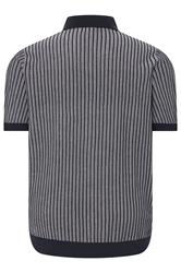 BadRhino Big & Tall Navy Blue Knitted Stripe Shirt | BadRhino 7