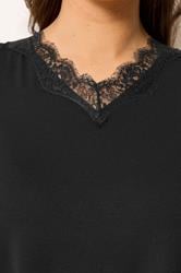 YOURS Plus Size Black Lace Trim Vest Top | Yours Clothing 4