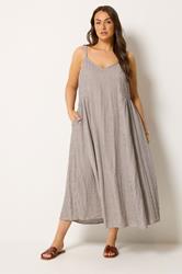 YOURS Plus Size Brown Stripe Maxi Dress | Yours Clothing 3