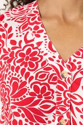 M&Co Red Floral Button Front Vest Top | M&Co 5