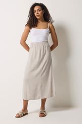 M&Co Natural Brown Linen Maxi Skirt | M&Co 1