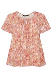 YOURS Curve Pink Paisley Pintuck Swing Blouse
