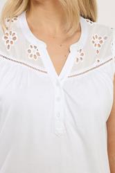 LTS Tall Women's White Embroidered Cotton Vest | Long Tall Sally 4