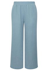 YOURS Curve Blue Wide Leg Textured Trousers