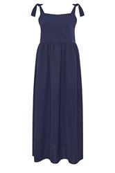 LTS Tall Navy Blue Tie Detail Midi Sundress