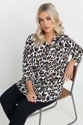 YOURS Plus Size White Leopard Print Blouse | Yours Clothing 3