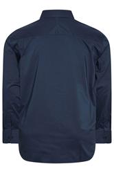 D555 Big & Tall Navy Blue Long Sleeve Non Iron Stretch Shirt | BadRhino 4