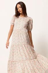 PixieGirl Pink Ditsy Tiered Maxi Dress | PixieGirl 3