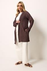 YOURS Plus Size Chocolate Brown Bubble Textured Blazer | Yours Clothing 1