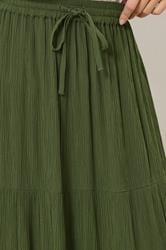 M&Co Khaki Green Crinkle Maxi Skirt | M&Co  4