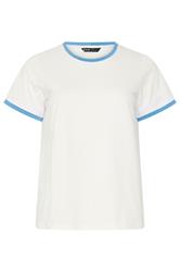 YOURS Curve White Contrast Trim T-Shirt