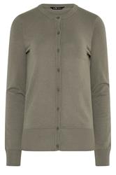 LTS Tall Mocha Brown Crew Neck Button Cardigan