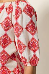 M&Co Ivory White Abstract Tile Print Top | M&Co 5