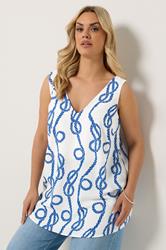 YOURS Plus Size White Swirl Cami Vest Top | Yours Clothing 3