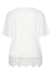 YOURS Plus Size Ivory White Lace T-Shirt | Yours Clothing 6