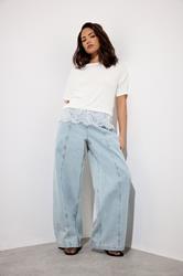 PixieGirl Petite Women's Light Blue Seam Front Balloon Jeans | PixieGirl 3