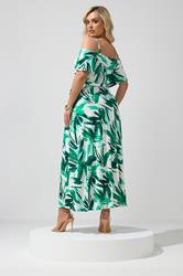 YOURS LONDON Plus Size Green Abstract Print Maxi Dress | Yours Clothing 2