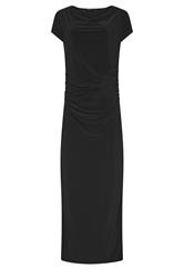 LTS Tall zwarte maxi-jurk met watervalhals