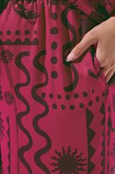 LIMITED COLLECITON Plus Size Berry Red Summer Print Wide Leg Trousers | Yours Clothing 4