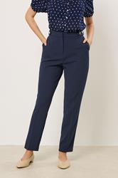 M&Co Navy Blue Tab Detail Tailored Trousers | M&Co 3