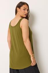 YOURSET Plus Size 2 Pack Red & Olive Green Core Vest Tops | Yours Clothing 6