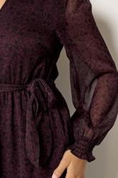 M&Co Petite Purple Ditsy Long Sleeve Midi Dress | M&Co  4