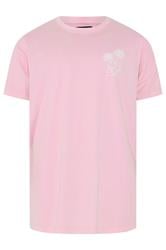 BadRhino Big & Tall Light Pink Acid Wash Graphic T-Shirt