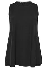 YOURS Plus Size Black Soft Touch Swing Vest Top | Yours Clothing 5