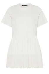 YOURS Curve White Tiered Peplum Top