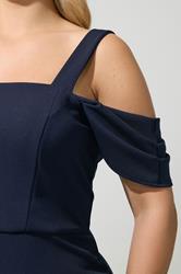 YOURS LONDON Plus Size Navy Blue Cold Shoulder Maxi Dress | Yours Clothing 4