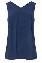 YOURS marineblauwe V-hals mouwloze top 