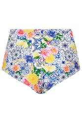 YOURS Plus Size Blue Mediterranean Tile Super High Waisted Bikini Briefs | Yours Clothing 7