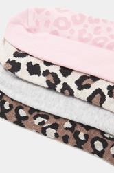 YOURSET 4 PACK Plus Size Black Animal Print Trainer Liner Socks | Yours Clothing 4