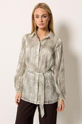 STAR Grey Snake Print Tie Belt Longline Shirt | StarByJM 3