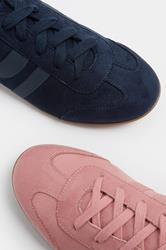 LTS Navy Blue Padded Retro Trainers In Standard Fit | Long Tall Sally 6