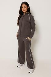 PixieGirl Petite Women's Chocolate Brown Contrast Jogger | PixieGirl 3
