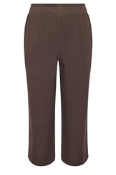 PixieGirl Petite Women's Chocolate Brown Cropped Wide Leg Trousers | PixieGirl 6