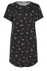 YOURSET Plus Size 2 PACK Black Lemon & Cherry Soft Touch Nightdresses | Yours Clothing 10