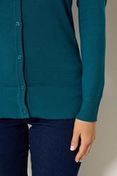 LTS Tall Teal Blue Crew Neck Button Cardigan | Long Tall Sally 4