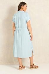 EVANS Plus Size Blue & White Stripe Shirt Dress | Evans 2