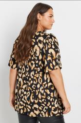 YOURS Plus Size Black Leopard Print Swing Top | Yours Clothing  2