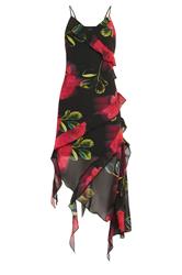 STAR Black Floral Ruffle Midi Dress | StarByJM 5