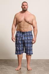 KAM 2 PACK Navy Blue & Check Lounge Shorts | BadRhino 2