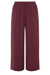 YOURS Curve Purple Washed Twill Trousers