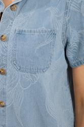 LTS PREMIUM Tall Women's Light Blue Cotton Jacquard Denim Shirt | Long Tall Sally  5