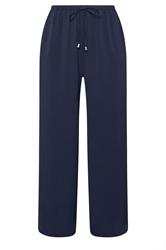 EVANS Curve Navy Blue Tie Waist Wide Leg Trousers