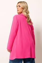 YOURS Plus Size Pink Shawl Collar Scuba Blazer | Yours Clothing 2