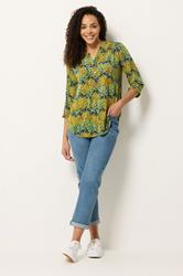M&Co Navy Pineapple Half Placket Shirt 1